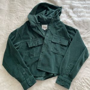 AE hooded corduroy Shacket